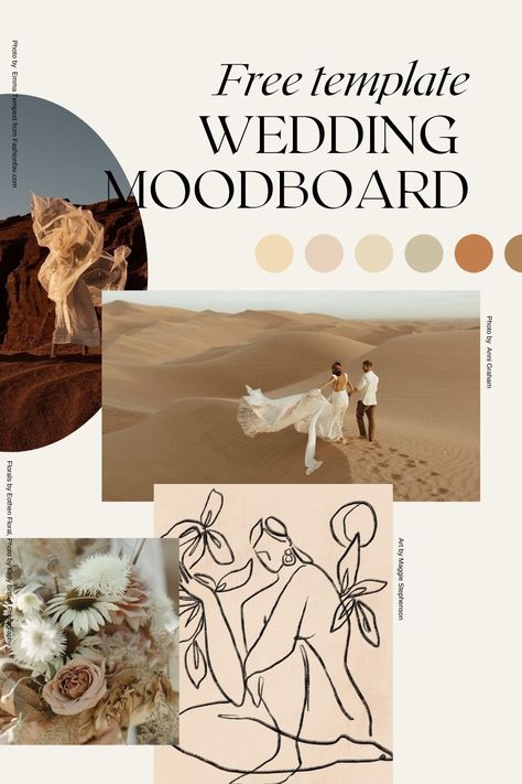 A modern, intentional wedding mood board template! Share your completed design board with your vendors and experience magic on your wedding day. #weddingdesign #weddingmoodboard #desertweddingmoodboard #desertcolorpalette #sandduneswedding #elopementdesign #elopementmoodboard #rustweddingcolorpalette #moodboardtemplate Destination Wedding Mood Board, Indian Wedding Mood Board Ideas, Wedding Mood Board Template, Indian Wedding Mood Board, Muted Tropical Color Palette Wedding, Seating Chart Dried Flowers, Moodboard Template, Desert Color Palette, Wedding Design Board