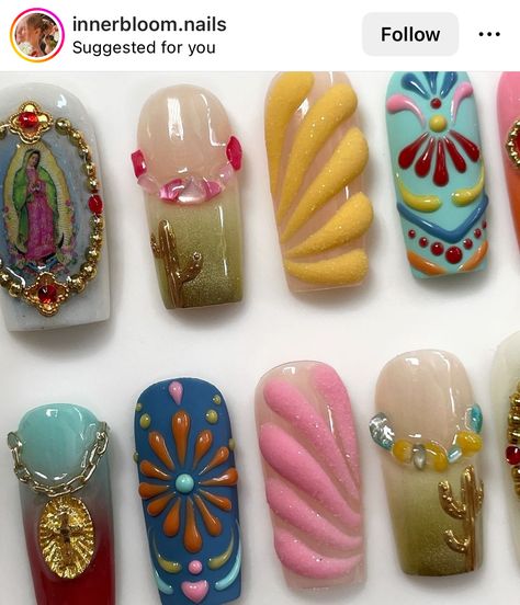 Rosary Nails, Mexican Nails, 3d Nail Art, Nail File, Gorgeous Nails, Nail Manicure, Swag Nails, Spring Nails, Nail Inspo