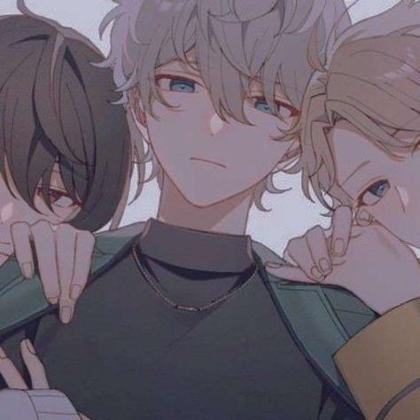 Trio Male Matching Pfp, Anime 3 Best Friends, 4 Matching Pfp Friends, Boy Squad, Persona Anime, Bff Matching, Best Friend Match, Anime Group, Boy Drawing