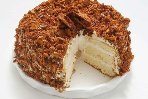 Recipe: Blum’s Coffee Crunch Cake Coffee Crunch Cake Recipe, Coffee Crunch Cake, Coffee Crunch, Flavored Whipped Cream, Inside Cake, Operations Manager, Crunch Cake, Sweet Cravings, Awesome Sauce