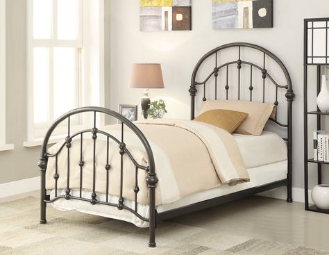 Three Posts Sarber Panel Bed & Reviews | Wayfair Standard Bed, Metal Bed, Metal Beds, Panel Bed, Headboard And Footboard, Twin Bed, Bronze Finish, Bed Frame, Bedroom