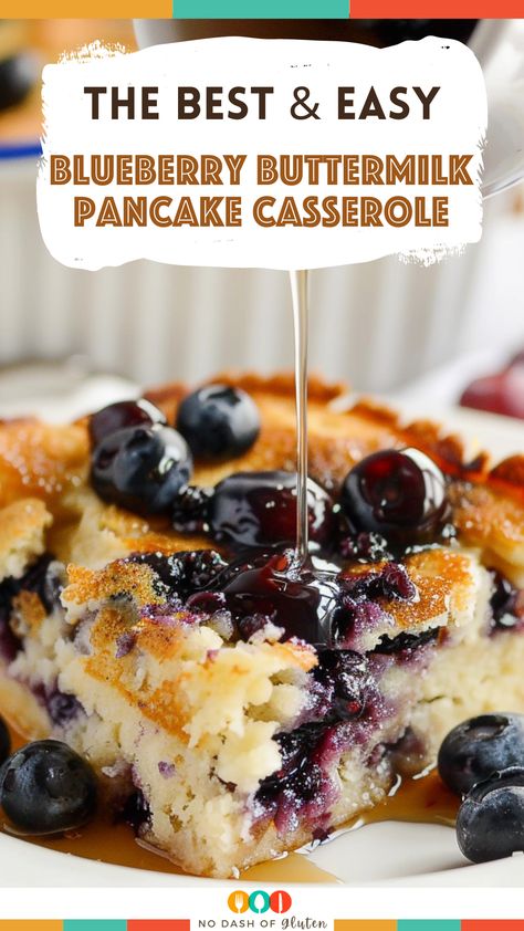 Buttermilk & Blueberry Pancake Bake Blueberry Pancake Casserole, Pancake Bake, Pancake Casserole, Buttermilk Blueberry, Blueberry Buttermilk Pancakes, Cake Blueberry, Buttermilk Pancake, Hamburger Casseroles Recipes, Blueberry Pancake