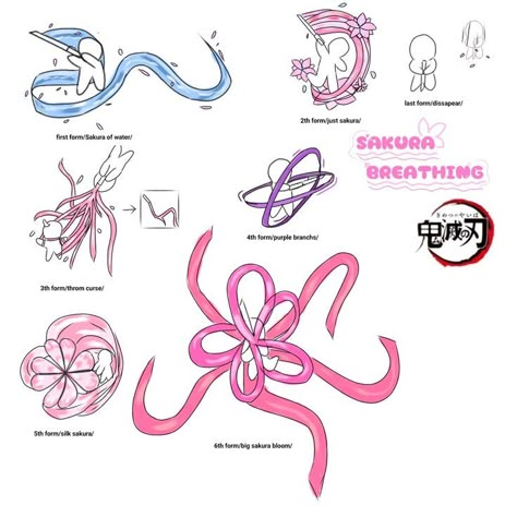 Sakura Breathing Demon Slayer, Demon Slayer Fan Made Breathing Styles, Oc Breathing Styles, Demon Slayer Breathing Styles Ideas, Demon Slayer Oc Breathing Styles, Kny Breathing Styles Ideas, Breathing Style Ideas, Kny Oc Breath Styles, Demon Slayer Oc Breathing Techniques