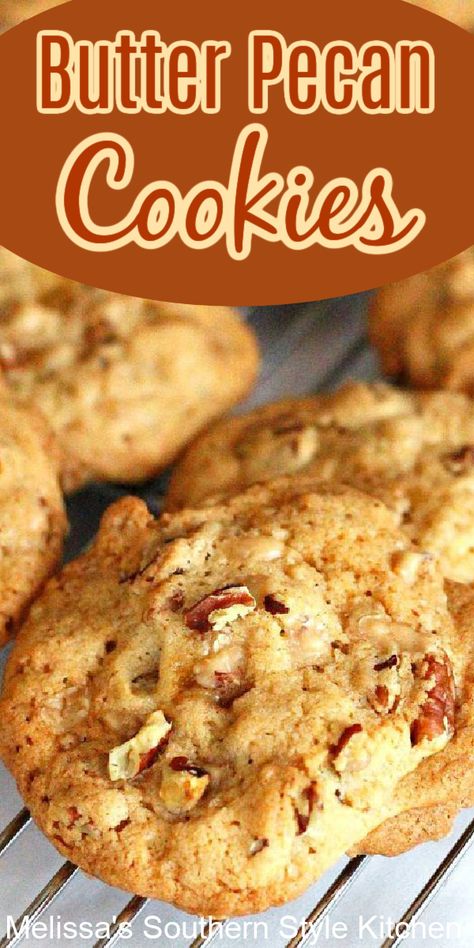 Butter Pecan Cookies Recipe, Butter Pecans, Pecan Toffee, Oreo Bars, Cookie Dough Filling, Chocolate Chip Shortbread Cookies, Simple Cookie, Quick Cookies, Butter Pecan Cookies