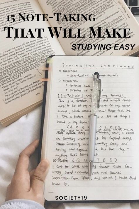 15 Note-Taking Tricks That Will Make Studying Easy - Society19 Things To Take Notes On, Best Ways To Make Study Notes, Note Taking Ideas College Study Tips, How To Make Effective Notes, Note Making Aesthetic, Making Notes Aesthetic, The Only Study Guide You'll Ever Need, How To Make Good Notes, Best Notebooks For Note Taking