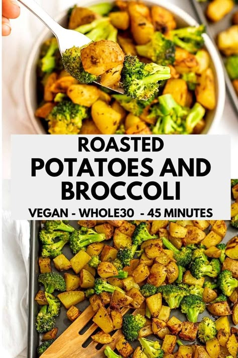 Roasted Broccoli And Potatoes, Sheet Pan Potatoes, Roasted Potatoes And Broccoli, Pan Potatoes, Potatoes And Broccoli, Broccoli Bites, Broccoli Side Dish, Broccoli Dishes, Broccoli And Potatoes