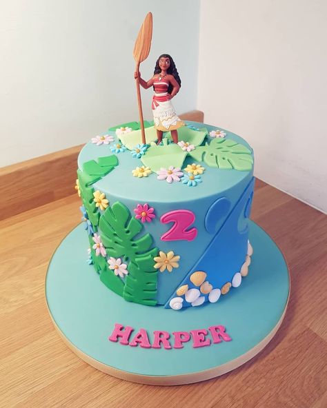 Moana Cake Design, Moana Theme Cake, Moana Cakes, Moana Birthday Party Cake, Moana Birthday Cake, Moana Birthday Party Theme, Moana Theme Birthday, Cake Designs For Girl, Moana Bebe