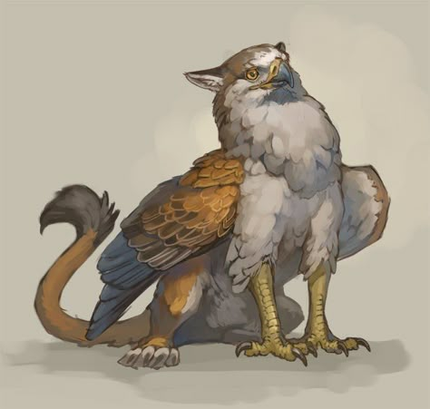 Dnd Hippogriff, Cute Griffin Art, Griffin Concept Art, Dnd Griffon, Griffin Character Design, Hippogriff Drawing, Gryphon Drawing, Griffon Drawing, Owling Dnd