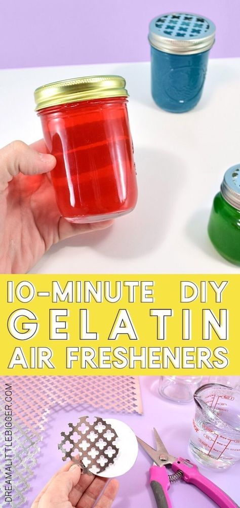 Gel Air Freshener, Air Freshener Recipes, Homemade Air Freshener, Diy Scent, Diy Air Freshener, Diy Candles Scented, Diy Essentials, Essential Oil Scents, Mason Jar Crafts