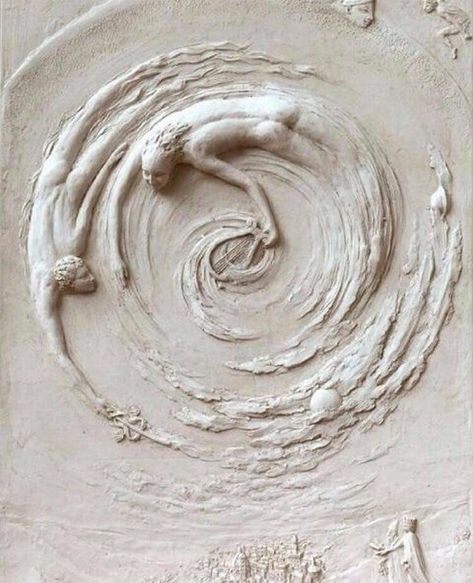 Goga Tandashvili Plaster Cast Sculpture, 3d Artwork Sculpture Art Projects, Basrelief Sculpture, Relief Sculpture Ideas, Time Sculpture, Bas Relief Art, Diy Sculpture, Sculptural Painting, Drywall Art