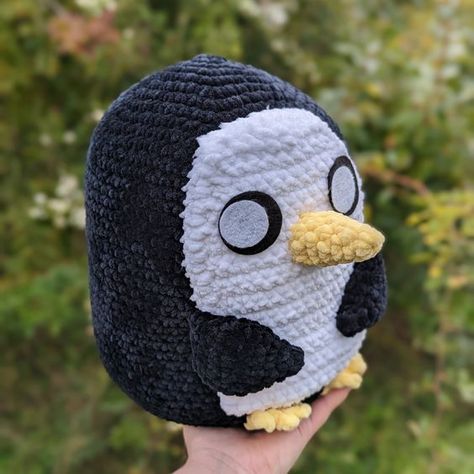 MADE TO ORDER Jumbo Gunter the Penguin Crochet Plushie Сrochet toys patterns #crochettoyspatterns #crochet #crochettoy #crochettoys 1.331 Gunter Adventure Time Crochet, Bmo Crochet, Adventure Time Crochet, Cartoon Crochet, Penguin Crochet, Felt Eyes, Plushie Crochet, Crochet Toys Free Patterns, Diy Crochet Patterns