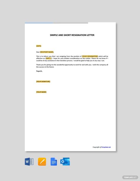 Free Simple And Short Resignation Letter #AD, , #Ad, #Simple, #Free, #Short, #Letter, #Resignation Resignation Letter Sample Simple, How To Write A Retirement Resignation Letter, Two Weeks Notice Letter Simple, Simple Resignation Letter Format, Short Notice Resignation Letter, Work Reference Letter, Resignation Letter Quitting Job Simple, Resign Letter, Immediate Resignation Letter