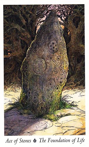 Free Daily Tarotscope — Apr 20, 2015 — Ace of Stones -- Coming on the heels of yesterday’s Star card — and its relationship to how and where you fit into the cosmos — today’s Solar ingress into Taurus brings you back down to earth, shifting your focus to the tangible, manifest world. (more)... Whimsy Woods, Wildwood Tarot, Tarot Decks Art, Pet Psychic, Sacred Masculine, Ace Of Pentacles, Tarot Gifts, Goth Witch, Standing Stones