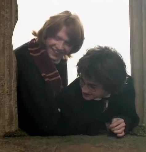 Ron And Harry, Ronald Weasley, Harry Potter Ron, Harry Potter Icons, Rupert Grint, Hogwarts Aesthetic, Golden Trio, Harry James, Harry Potter Actors