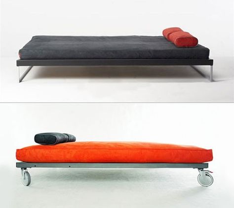 Bed On Wheels, Rolling Bed, Boogie Wonderland, Diy Daybed, Mens Bedroom, Futon Mattress, Platform Beds, Box Bed, Bed Base