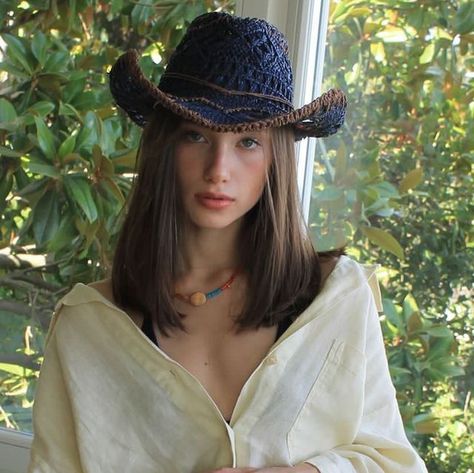 With Initiative & Attitude on Instagram: "Your perfect summer combo…😍🌊🌼 Straw Navy Cowboy Hat Beaded Bag in Coffee  Mallorca Necklace  #SS24" Stampede Outfits, Stampede Outfit, Straw Cowboy Hat, Necklace Bead, Beaded Bag, Chunky Jewelry, Vibe Clothes, Beaded Bags, Cowboy Hat