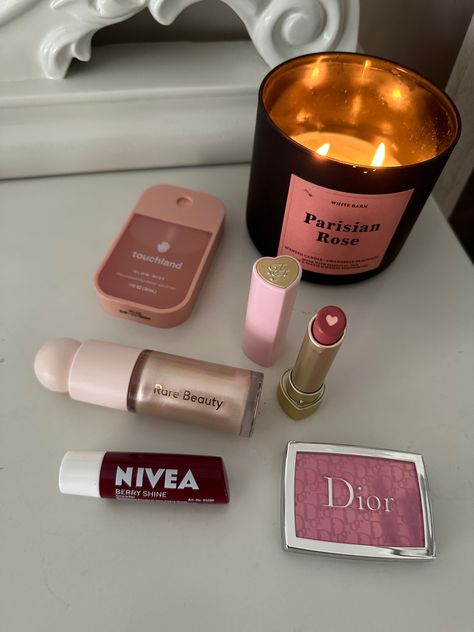 Rare Beauty Blush Aesthetic, Nivea Blackberry Shine, Too Faced Blush, Dior Blush, Makeup Bag Essentials, Dior Beauty, Pink Girly Things, Rare Beauty, Girly Accessories