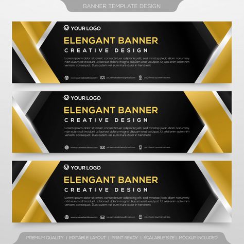 Set of elegant banner template  vector | Premium Vector #Freepik #vector #banner #template #marketing #luxury Elegant Banners, Banner Design Layout, Vector Banner, Banner Template Design, Web Banner, Banner Template, Nature Design, Design Layout, Banner Design