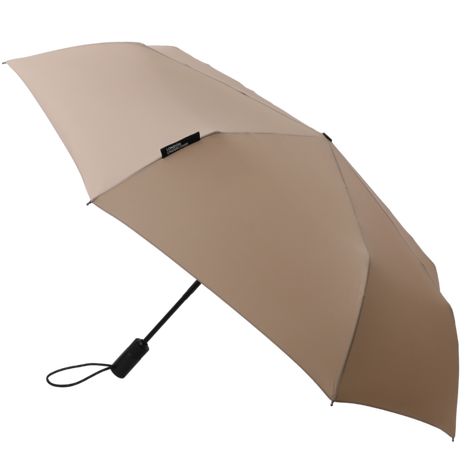 Automatic Open Close Push Button Compact Foldable Umbrella in Light Roast Foldable Umbrella, Foil Packaging, Umbrella Lights, Compact Umbrella, Christmas 2020, Push Button, Black Wood, Wood Handle, Steel Frame