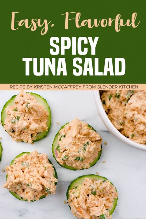 Asian Tuna Salad, Spicy Tuna Wrap Recipe, Curry Tuna Salad, Spicy Tuna Recipe, Tuna Wraps, Spicy Tuna Salad, Tuna Fish Recipes, Tuna Wrap, Sushi Style