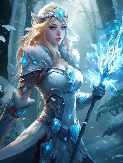 Crystal Maiden Fan Art Ocs Rpg, Crystal Maiden, Digital Fanart, Fantasy Craft, 2d Illustration, Neural Network, Past And Future, World Of Fantasy, Art Fantasy