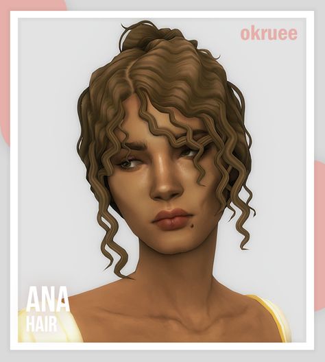 Curly Hair Maxis Match The Sims 4, Ts4mm Hair, Steve Aesthetic, Sims 4 Curly Hair, Ts4 Hair, Pelo Sims, Sims 4 Mm Cc, Sims 4 Cc Folder, Sims 4 Characters