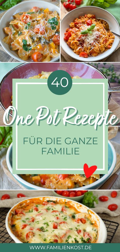 Ob du es One Pot oder Eintopf nennst - die Idee, ganze Gerichte in nur einem Topf zu kochen, ist genial! Denn dadurch sparst du einiges an Zeit, musst weniger Küchenutensilien abwaschen und hast die Familienmahlzeiten schneller auf dem Tisch. In diesem Artikel teile ich meine besten One Pot Gerichte und Rezepte mit dir. Familienkost.de, One Pot Rezepte, One Pot Pasta Rezepte, One Pott Gerichte, One Pot Pasta vegetarisch, ein Topf Gerichte, ein Topf Rezepte, ein Topf Pasta, eine Pfanne Gerichte Simple One Pot Meals, One Pot Pasta, Low Fat, Cheeseburger, One Pot, Instant Pot, Slow Cooker, Meal Prep, Low Carb