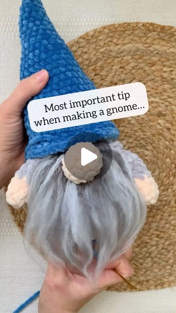 Amigurumi Pattern Designer on Instagram: "When making this plush gnome (or gonk!), the bottom couple rounds of the hat should rest on top of the nose. To do that, you will need to grab a stitch a couple rounds up from the bottom of the hat and then a stitch on the back of the nose. When you get past the nose, continue by sewing a stitch a couple rounds up on the hat to a stitch at the top of the body. 👌 This will create the ridge along the bottom of the hat. 🤗" 50k Views, The Nose, Round Up, At The Top, Amigurumi Pattern, Amigurumi, Couture, Sewing, Crochet