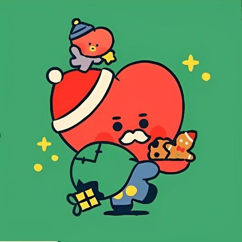 BT21 CHRISTMAS Bt21 Christmas, Spiderman Room, Bts Halloween, V Chibi, Bts Christmas, Pokemon Birthday Party, Holiday Icon, Jimin Fanart, Hello Kitty Christmas