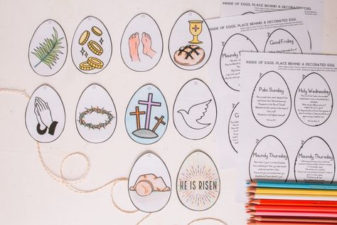 FREE Resurrection eggs printable + "Local" Easter Finds - Just A Mamma Easter Story Eggs Printable, Resurrection Eggs Printable Free, Ressurection Eggs, Easter Kids Church, Resurrection Eggs Printable, Friendship Craft, Easter Story Eggs, Resurrection Crafts, Easter Egg Printable