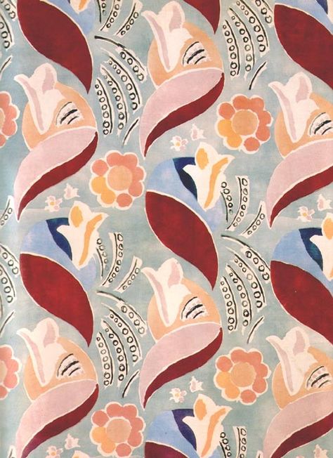 Textile designed by Duncan Grant for the first class lounge of the HMS Queen Mary, 1935 Duncan Grant, Vanessa Bell, Bloomsbury Group, Painting Lamp Shades, Art And Craft Design, English Art, Virginia Woolf, Painted Paneling, Queen Mary