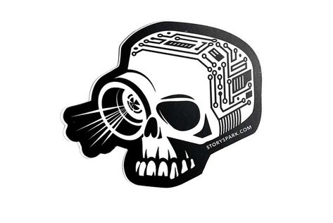 Browse products by STORY SPARK on Tindie Sticker Sketch, Character Tattoos, Warrior Art, Camera Design, Cartoon Character Tattoos, Robot Concept, Business Diy, Diy Store, Skull Logo