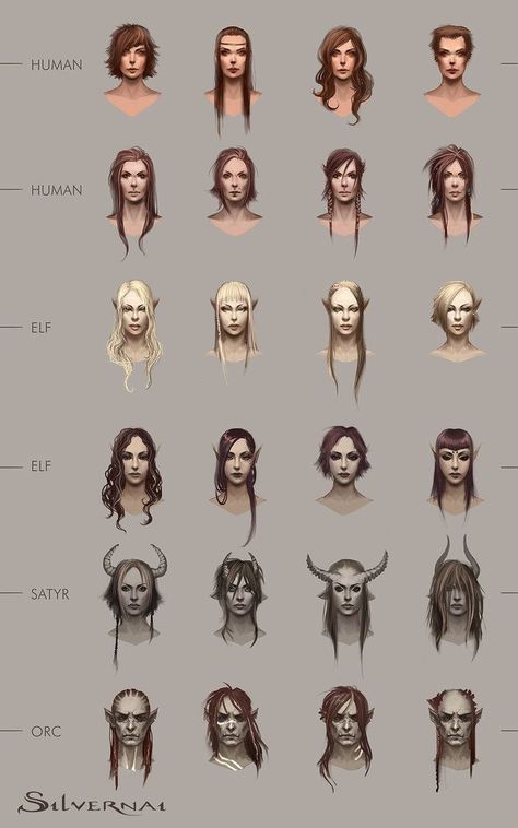 Hair With Horns Reference, Human Like Mythical Creatures, Fictional Creatures Drawing, Elf Reference Drawing, Dnd Entertainers, Dnd Satyr Character Art, Satyr Drawing Reference, Elf Hairstyles Drawing, Satyr Character Design