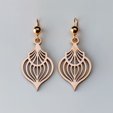 Laser Cut Wood Jewelry, Homemade Signs, Laser Cut Wood Earrings, Earring Svg, Laser Cut Wood Crafts, Wood Earring, Laser Cut Leather, Laser Cut Jewelry, Laser Cut Earrings