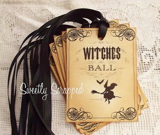 Tag Packaging, Witches Ball, Halloween Tea Party, Halloween Ball, Halloween Labels, Girls Tea Party, Tag Ideas, Ball Party, Halloween Bash