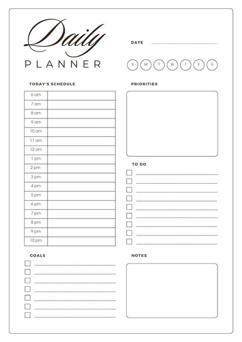 Planer Organisation, Daily Planner Design, Daily Planner Printables Free, To Do Planner, To Do Lists Printable, Small Business Planner, Daily Planner Pages, Printables Free, Planner Printables Free