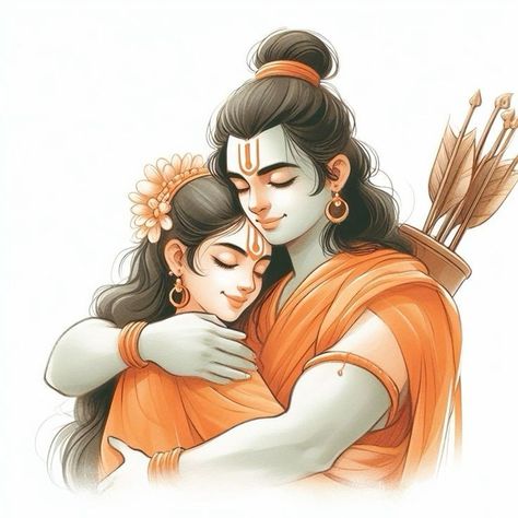 Mata Sita, Ram Sita Image, Display Pictures For Whatsapp, God Ram, Drawing House Plans, Hanuman Video, Diwali Drawing, Ram Sita, Mew And Mewtwo