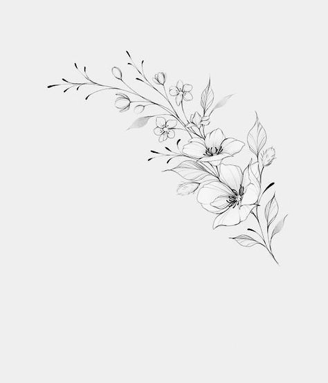 Flower Wrap Tattoo Design, Mixed Flowers Tattoo, Flower Wrap Around Tattoo, Narcissus Flower Tattoos, Honeysuckle Tattoo, Clavicle Tattoo, Simple Flower Tattoo, Wrap Tattoo, Small Flower Tattoos