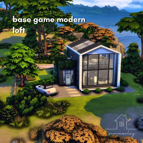 Base Game House Sims 4, Sims 4 Loft House Base Game, Sims 4 Base Game Loft House, Sims Build Base Game, Basegame House Sims 4, Base Game House Sims 4 Gallery, Chef House, Game Loft, Sims 4 Base Game