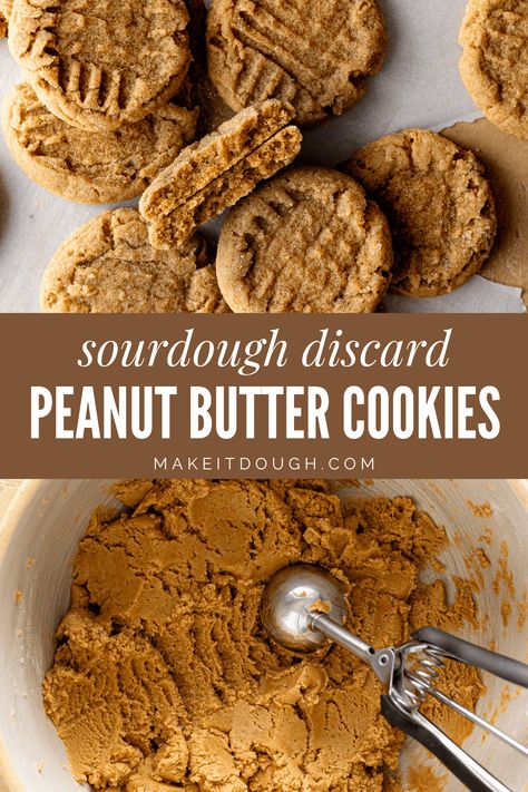 Sourdough Discard Peanut Butter Cookie Recipe Browned Butter Sourdough Cookies, Sourdough Recipes Sweet, Healthy Discard Recipes, Sough Dough Recipes, Peanut Butter Sourdough Cookies, Sourdough Discard Recipes Bread, Sourdough Discard Peanut Butter Cookies, Overnight Sourdough Discard Recipes, Unfed Sourdough Discard Recipes