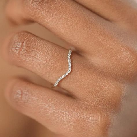 Yellow Gold Moissanite Ring, Wedding Band Matching, Vintage Anniversary Rings, Melanie Casey, Stacked Wedding Bands, Moissanite Wedding Band, White Gold Wedding Bands, Curved Wedding Band, Matching Wedding Bands