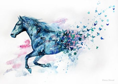 Customize Wallpaper, Temporary Tatoo, Horse Tattoo Design, Spirit Tattoo, Painted Horses, Watercolor Horse, Horse Tattoo, Blue Horse, Horse Drawings