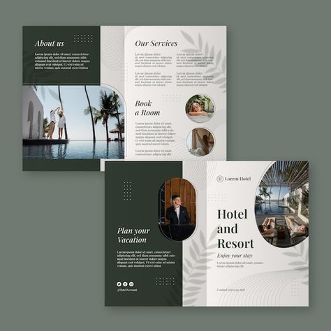 Hotel Magazine Design, Hotel Brochure Design Layout, Luxury Hotel Brochure, Flyer Design Inspiration Layout, Hotel Brochure Design, Hotel Magazine, House Brochure, Booklet Design Layout, Company Profile Design Templates