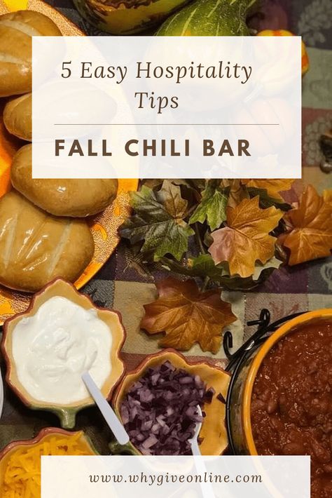 Fall Chili Bar, Hospitality Tips, Chili Bar Party, Halloween Chili, Fall Chili, Chili Party, Chili Easy, Chili Dinner, Dinner Fall