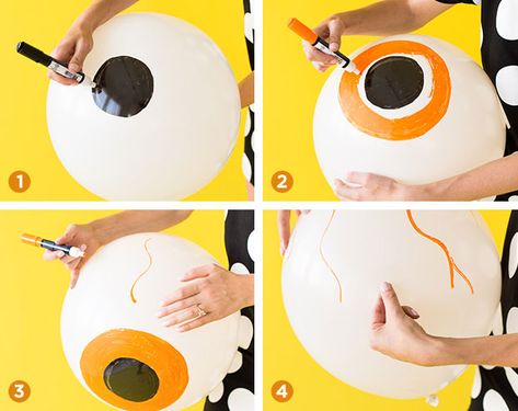 DIY Eyeball Balloons for Halloween Decorate With Balloons, Homemade Food Recipes, Halloween Balloons Decorations, Cool Crafts, Easy Food Recipes, Halloween Balloon, Food Recipes Easy, Halloween Balloons, Diy Balloon