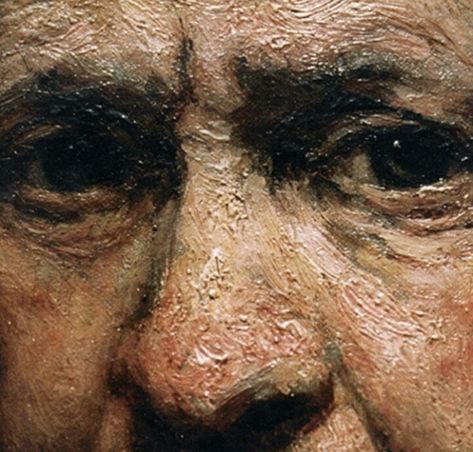 Rembrandt-Close up of one of his many self portraits, notice the texture of the paint. Rembrandt Drawings, Rembrandt Self Portrait, Rembrandt Portrait, Rembrandt Art, Rembrandt Paintings, Istoria Artei, Rembrandt Van Rijn, Art Details, Tableau Art