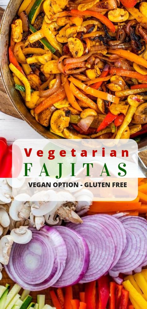 Fajitas Vegan, Vegetarian Fajitas, Gluten Free Dishes, Desserts Vegan, Tasty Vegetarian Recipes, Vegetarian Dinners, Vegetarian Recipes Easy, Vegetarian Recipes Dinner, Meatless Monday