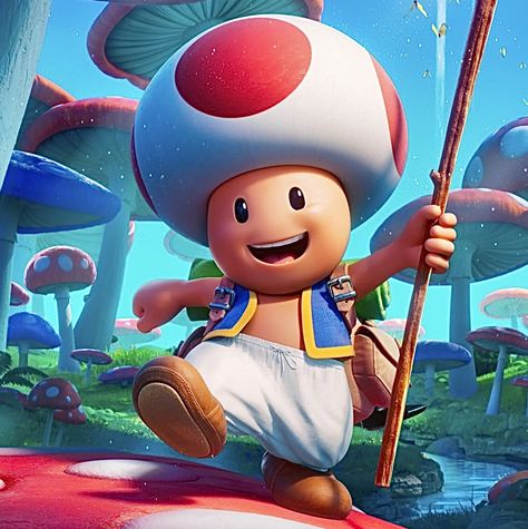 The Super Mario Bros Movie poster icon of Toad Toad Mario Bros, Super Mario Bros Film, Super Mario Tattoo, Game Mario Bros, Mario Tattoo, The Super Mario Bros Movie, Super Mario Bros Movie, Super Mario Games, Cartoon Video Games