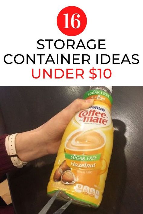 Repurpose old food containers around your home for quick storage around your home. Upcycle old milk and creamer containers to make these simple storage for your house. #hometalk Storage Container Ideas, Leftover Sour Cream, Burning Money, Spray Painted Bottles, Creamer Container, Diy Container, Snack Holders, Container Ideas, Work Diy