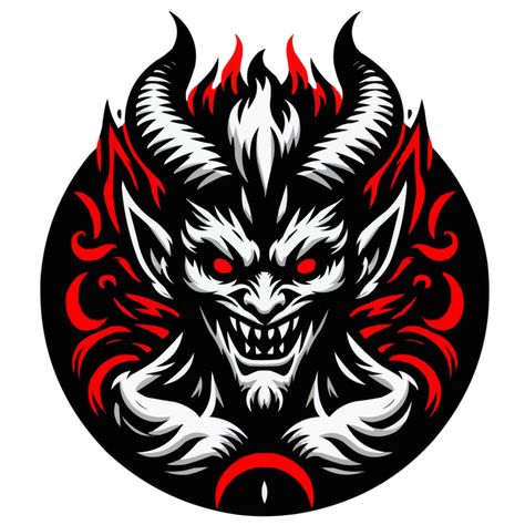 Demon Logo, Devil Logo, Evil Demons, Photography Movies, Camera Logo, Halloween Vector, Shirt Print Design, Vector Free Download, Logo Mockup